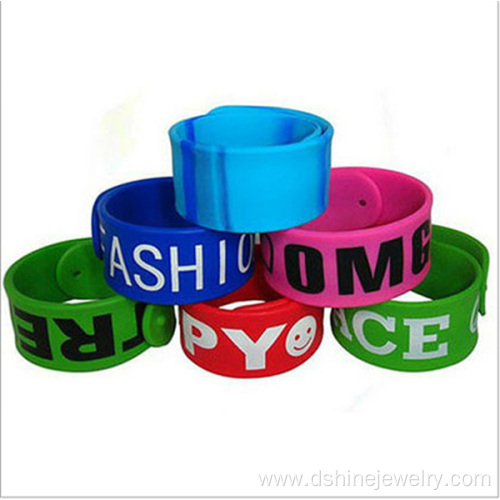 Whosale Customized Cheap Words Slap Silicone Band
